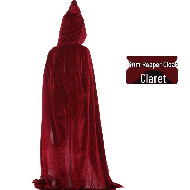 Pelerină de Halloween din catifea pentru copii și adulți - Pelerină costum cosplay de vrăjitoare sau secerător