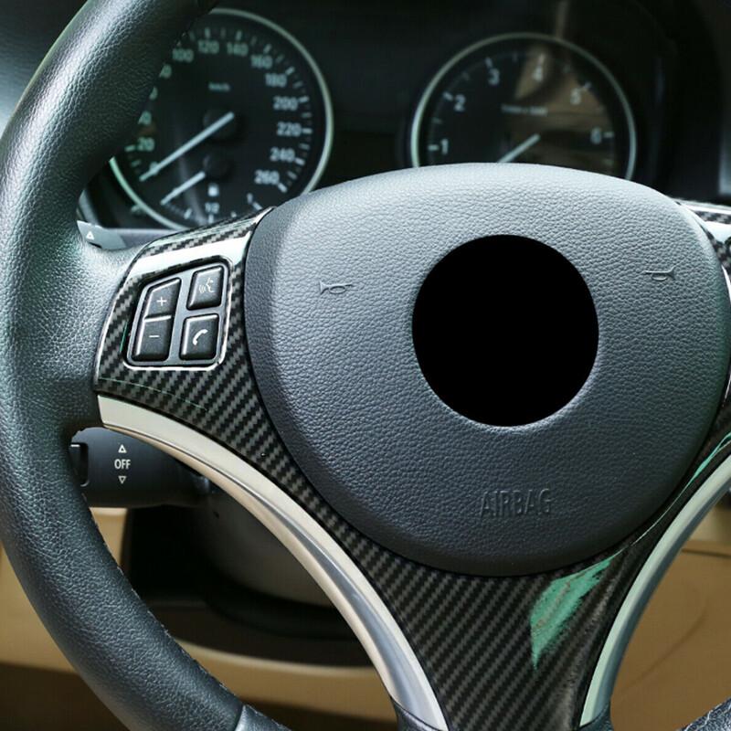 Carbon ABS Steering Wheel Trim Cover For 2005-2012 BMW 3 Series E90 E92 E93 US