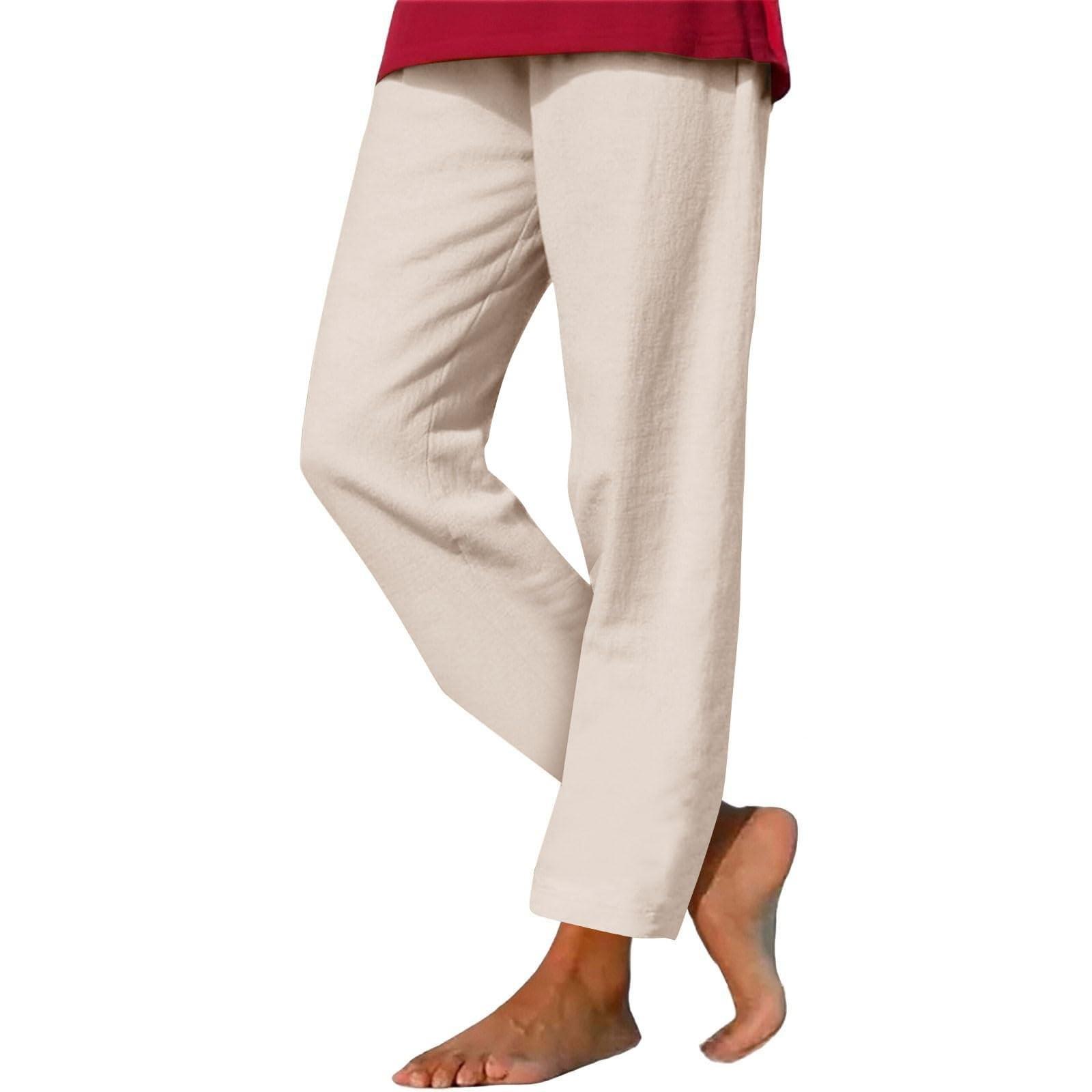 

Женские брюки карго Эластичная талия Широкие брюки Летние Свободного кроя Походные Брюки-джоггеры С карманом XL белый