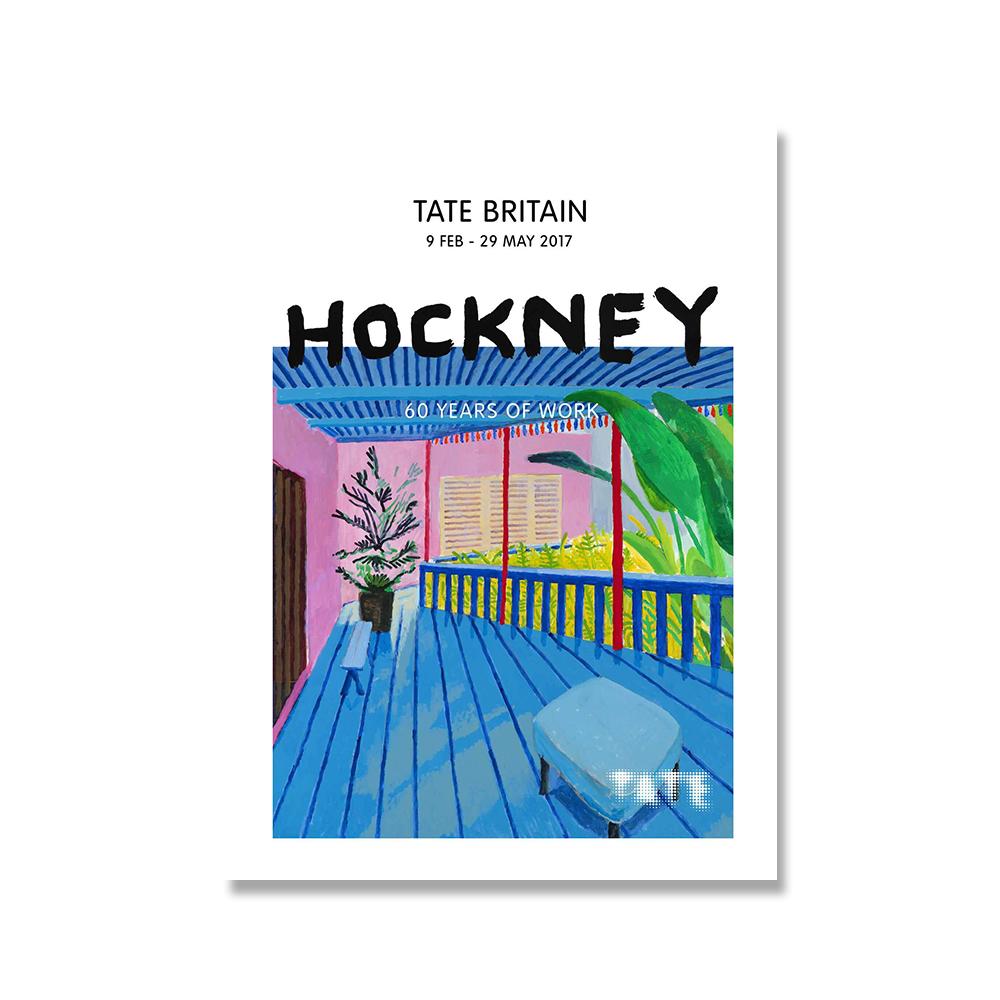 David Hockney Canvas Painting Exhibition Poster Pool with Two Figures Print Abstract Landscape Wall Art Pictures for Living Room