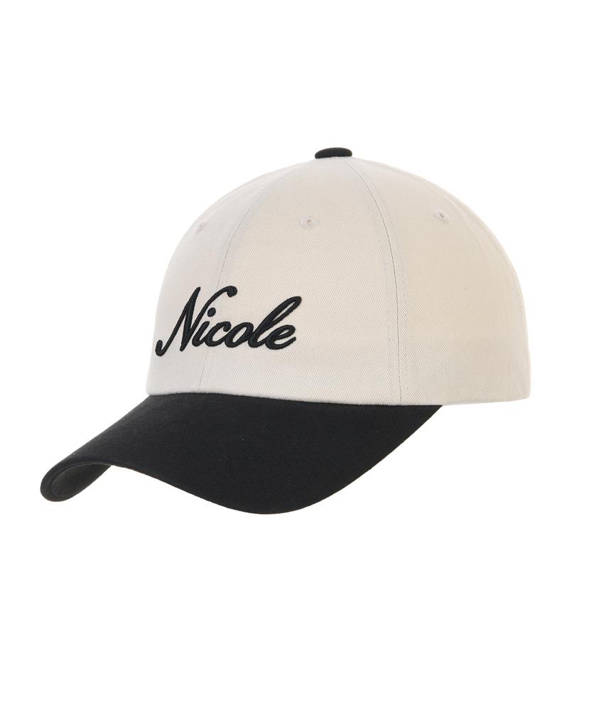 Nigaennikol Nicole Lettering Ball Cap_Twotone Black