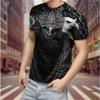 Summer Round Neck 3D Aztec Style Pattern Print Top Fashionable Casual Short Sleeved Men's T-shirts