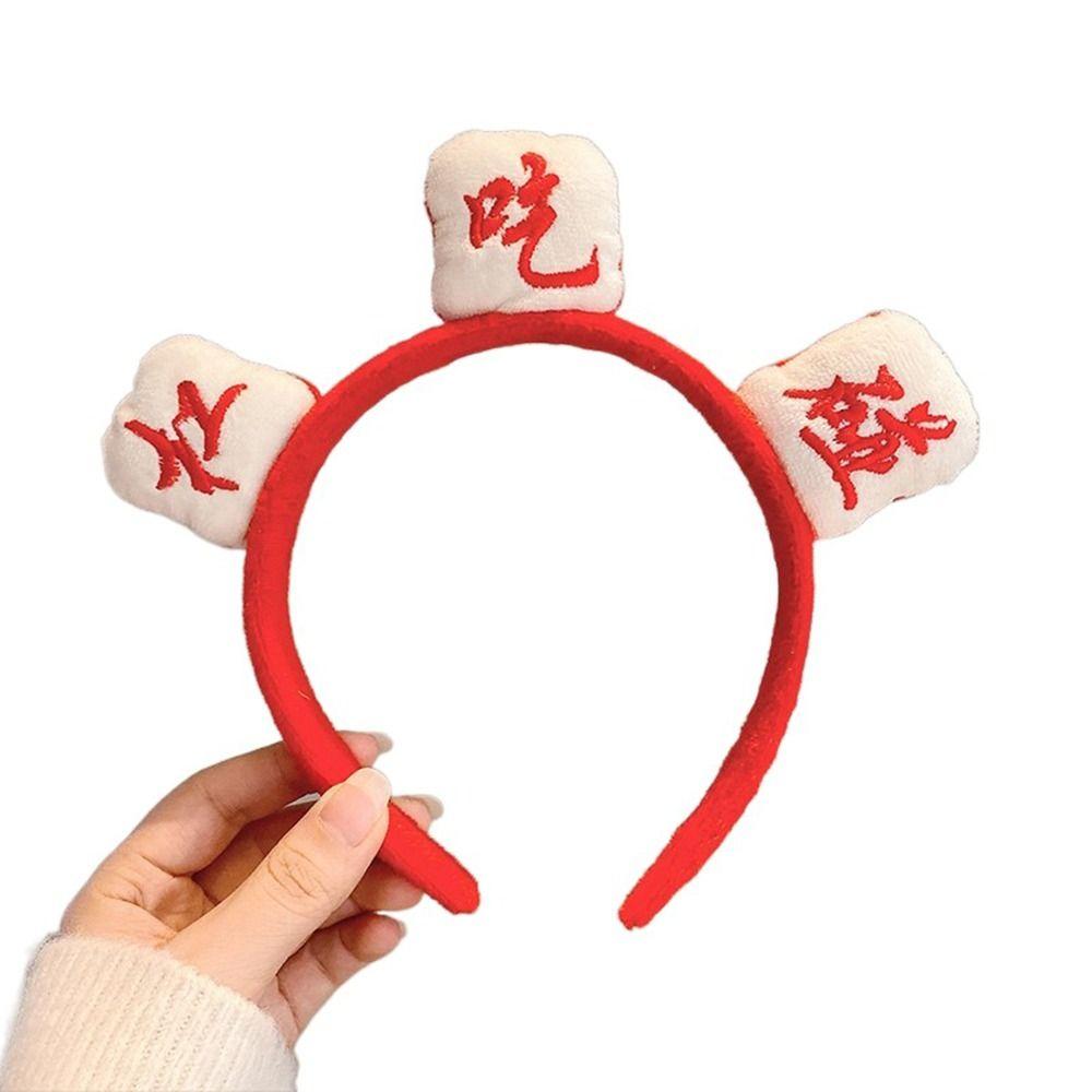 Winter For Girls Chinese Characters Korean Head Wrap Hair Hoop Women Hairband Mahjong Headband