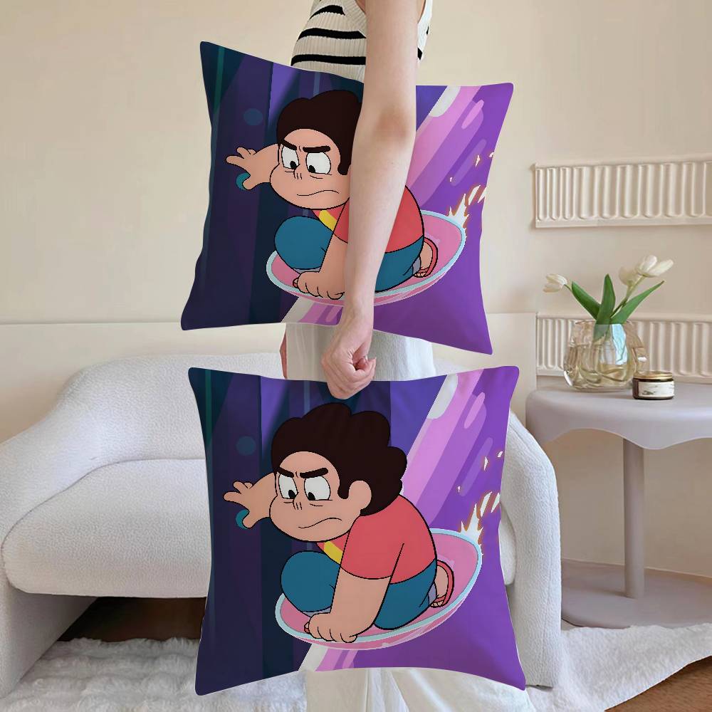 

S-Steven AnimeUniverse Pillow Case Anti-dustmite Pillowcase Invisible zipper silky Sofa cushion cover 12x12Inch