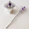 Non-Toxic 6Pcs Rhinestone Tiara Crown And Magic Wand With Glitter Crystal Head Hoop Jewelry Hair Accessories For Children Teens Birthday Gift
