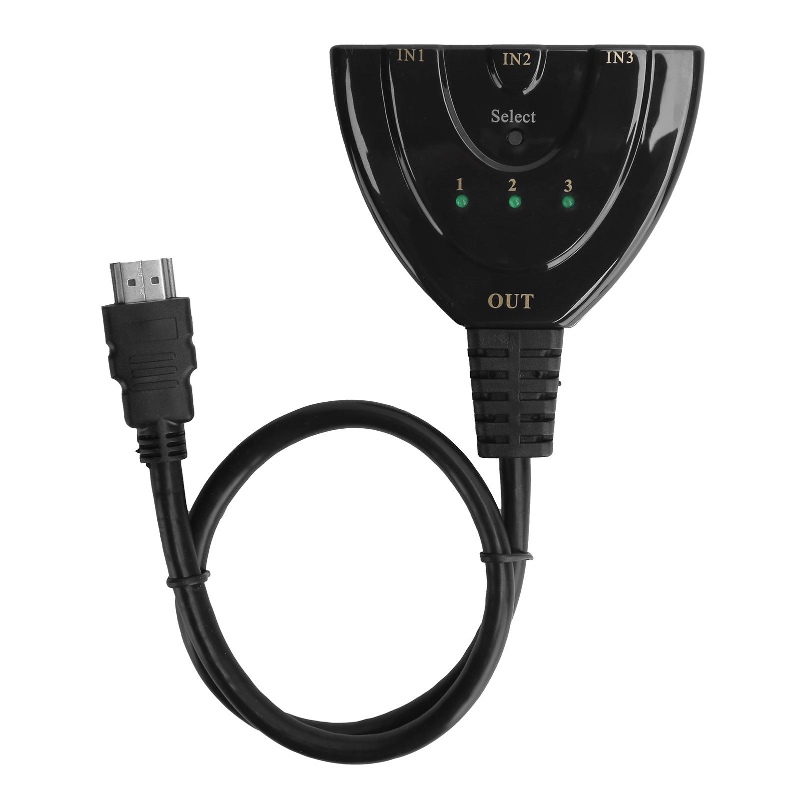 

Конвертер мультимедийного интерфейса HD с 3 входами и 1 выходом, разветвитель-концентратор 4K с кабелем