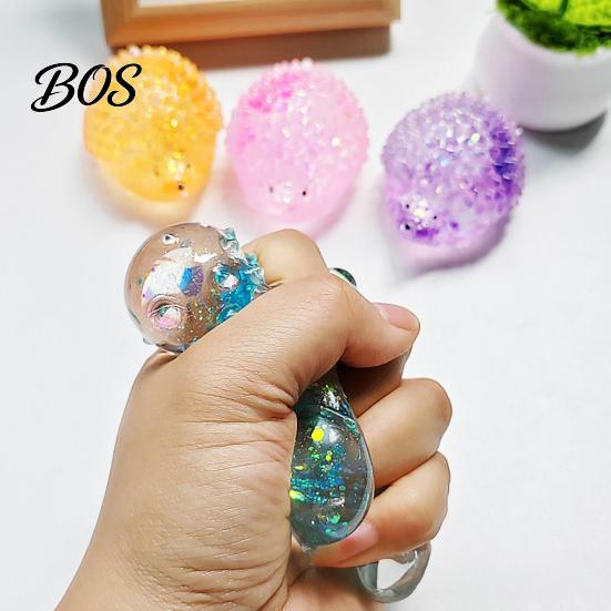 Anxiety Relief Toy Mini Hedgehog Squeeze with Glitter, Soft Stretchy Clear Rabbit Sensory Fidget Toy, Sugar Stress Ball Slow Rebound