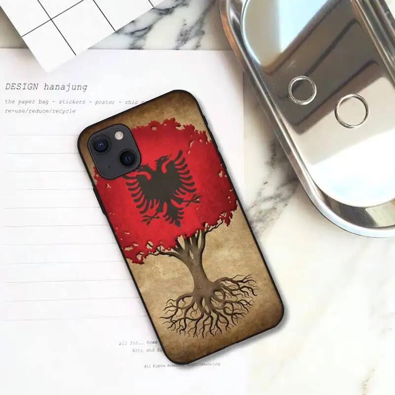 RUICHI Albania Flag Phone Case For iPhone 11 12 Mini 13 Pro XS Max X 8 7 6s Plus 5 SE XR Shell