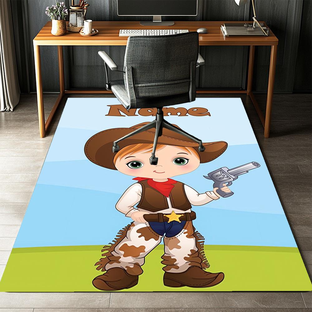 Benutzerdefinierter Name LNTB002260915X1005==Cowboy-bedruckter Teppich, Teppich für Bürostuhl Wohnzimmer Schlafzimmer Küchenraum Dekoration Geschenke.