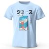 Japanese Soda Pop Anime Printed 100% Cotton T-Shirt, Ultra Soft Round Neck Short Sleeve Tee for Men & Women