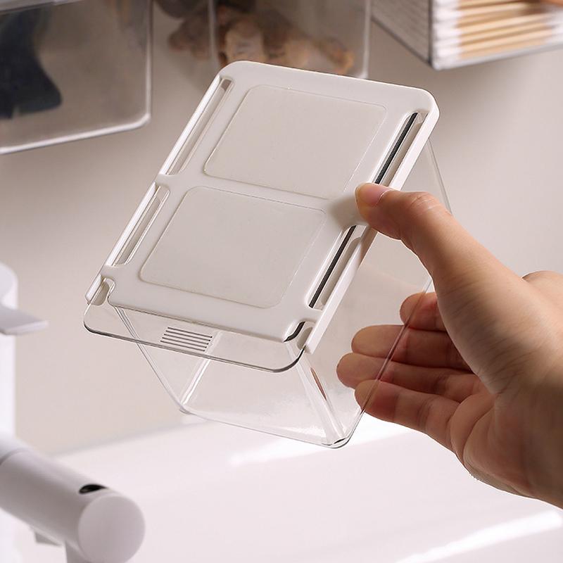 Transparent Bathroom Cotton Stick Makeup Cotton Bathroom Pull-Out Storage Drawer Style Storage Box Under The Mirror Cabinet