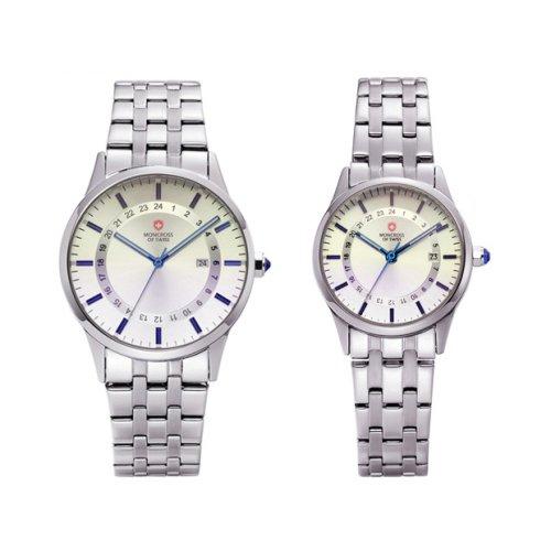 

[Moncross] Moncross Classic Metal Couple Watch MS7780MF-WT MS7780M-WT