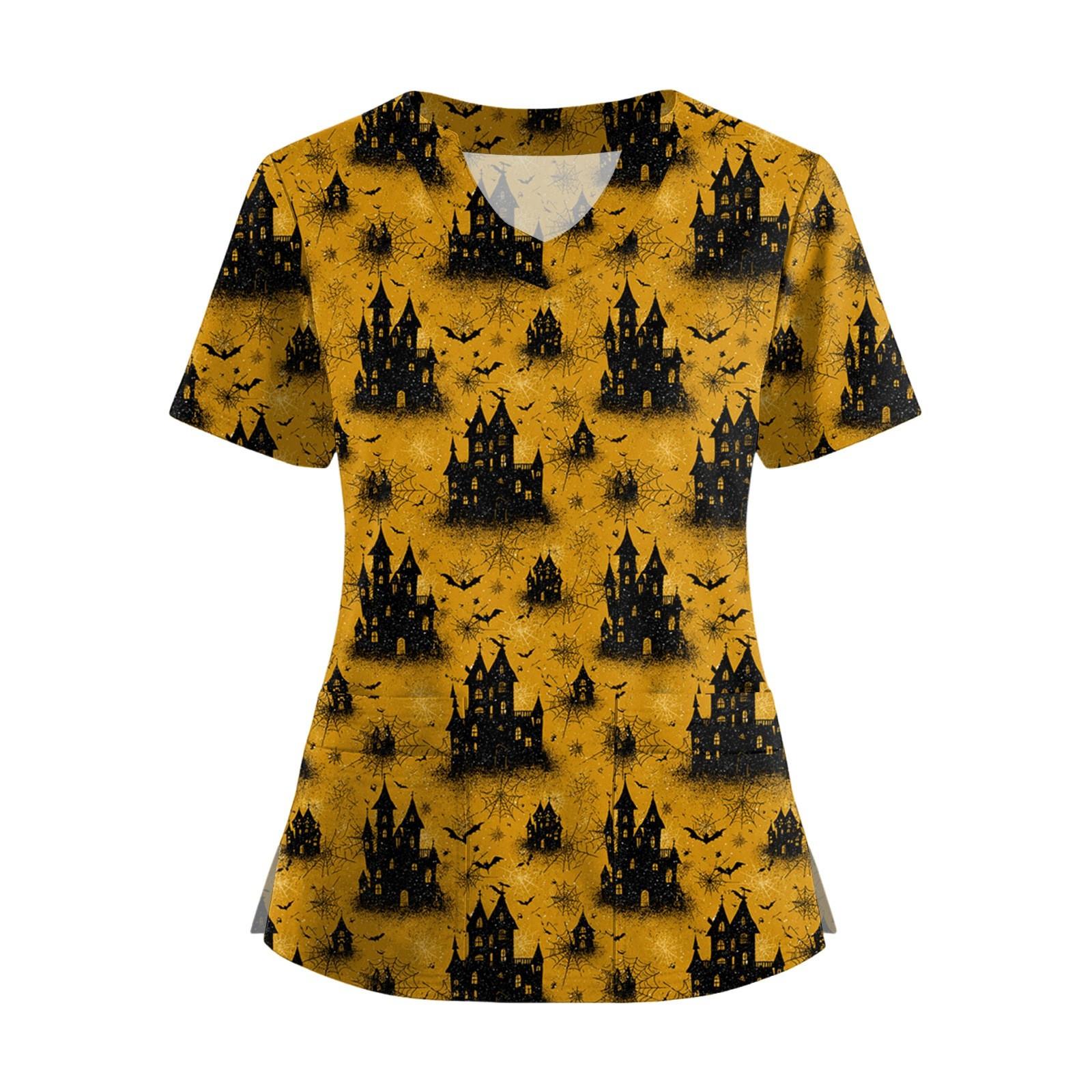 

Women s Short Sleeved Solid Color V-neck Buttonable Side Slit Top T-shirt XXXXXL жовтий