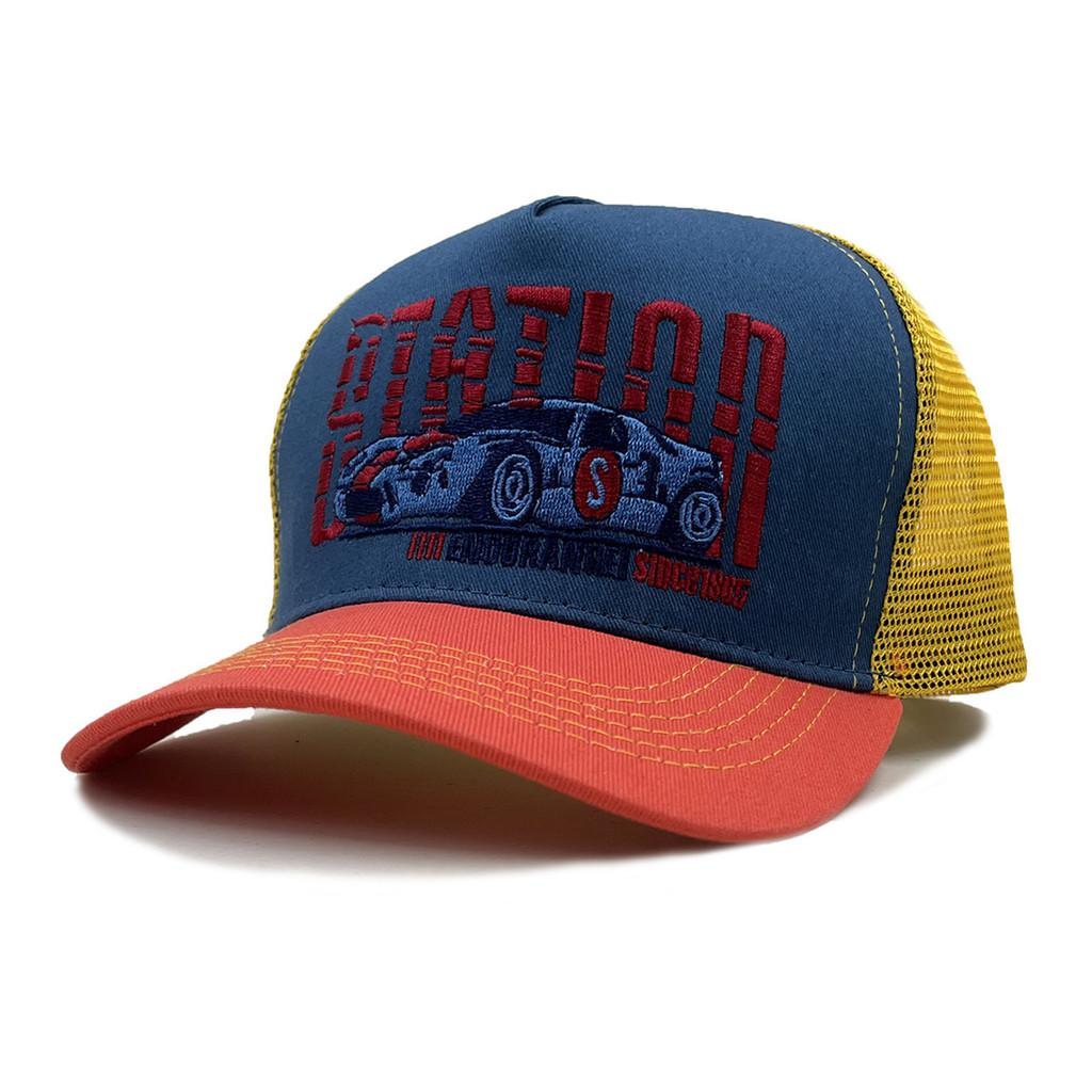 

Embroidered Sports Cap With Curved Brim In Polyester For Men And Women Orange