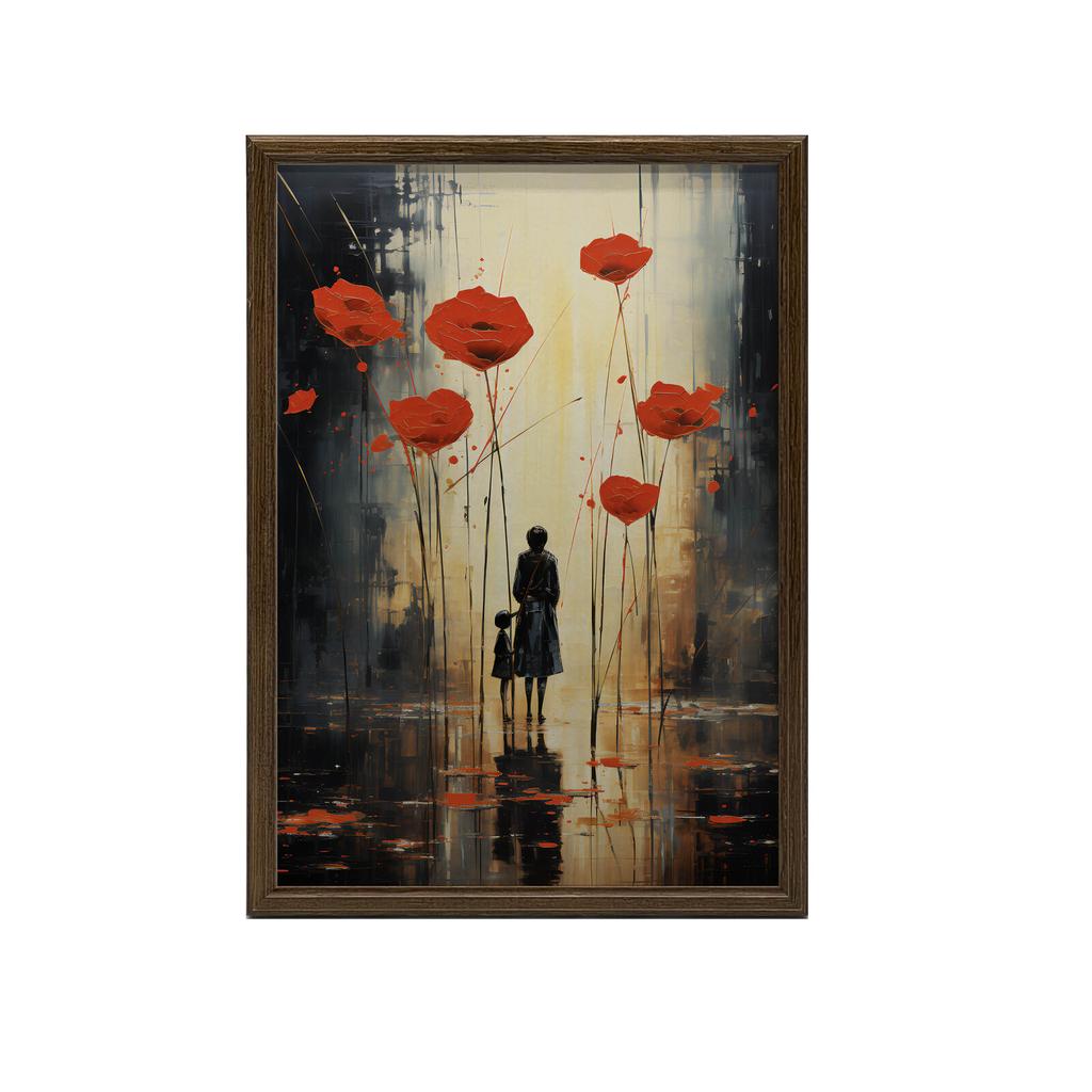 Rainy Melancholy Rainy Melancholy, 70X100 Cm, Dark Brown Wooden Frame, 230 Gsm Matte Paper