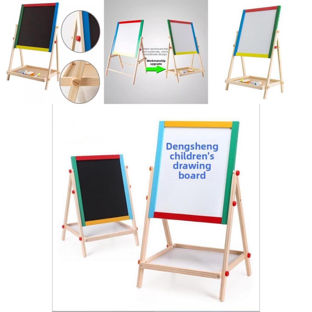 Wooden Doublesided Elevating Art Board With Colorful Chalkboard For Kids Creative Play Gift