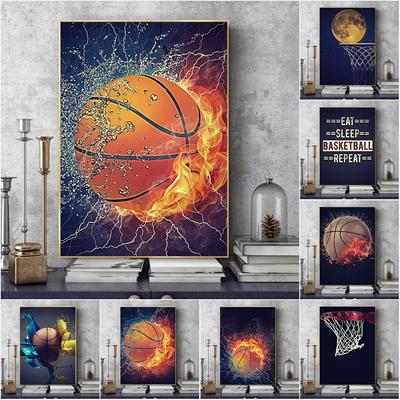 Inšpiratívne slová na plátne s motívom športu a basketbalu, motivačné plagáty a tlače, nástenné umelecké obrázky do obývačky