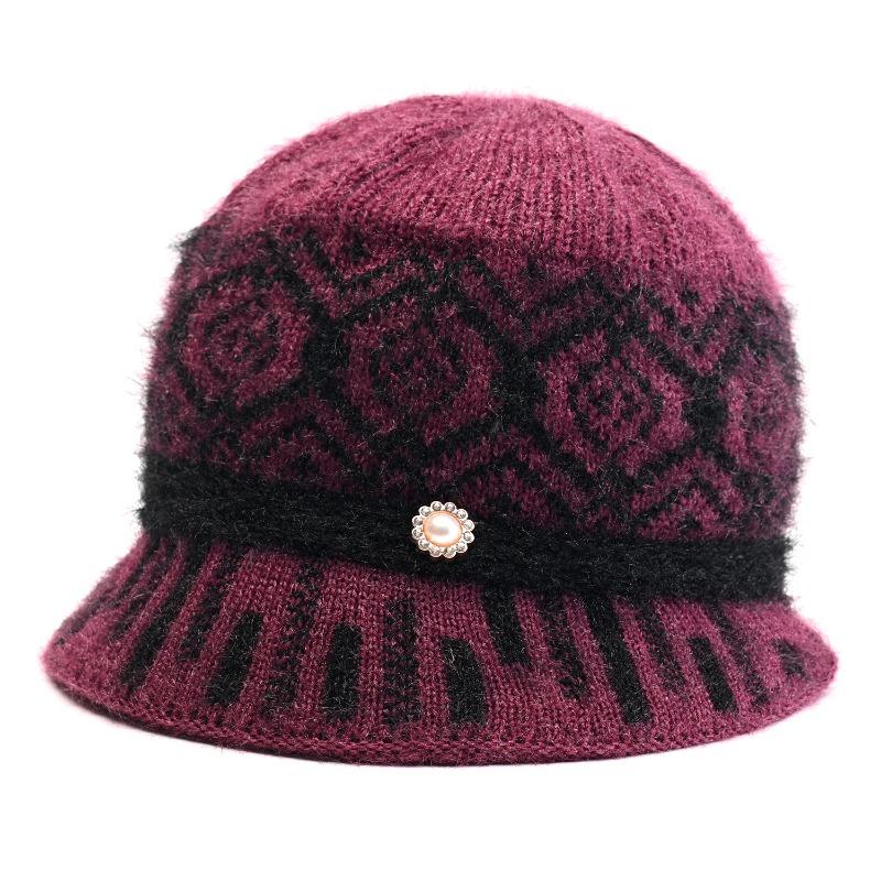 Hat Winter Lady Fleece Warm Knitted Wool Hat Old Hat Fleece Ear Protector
