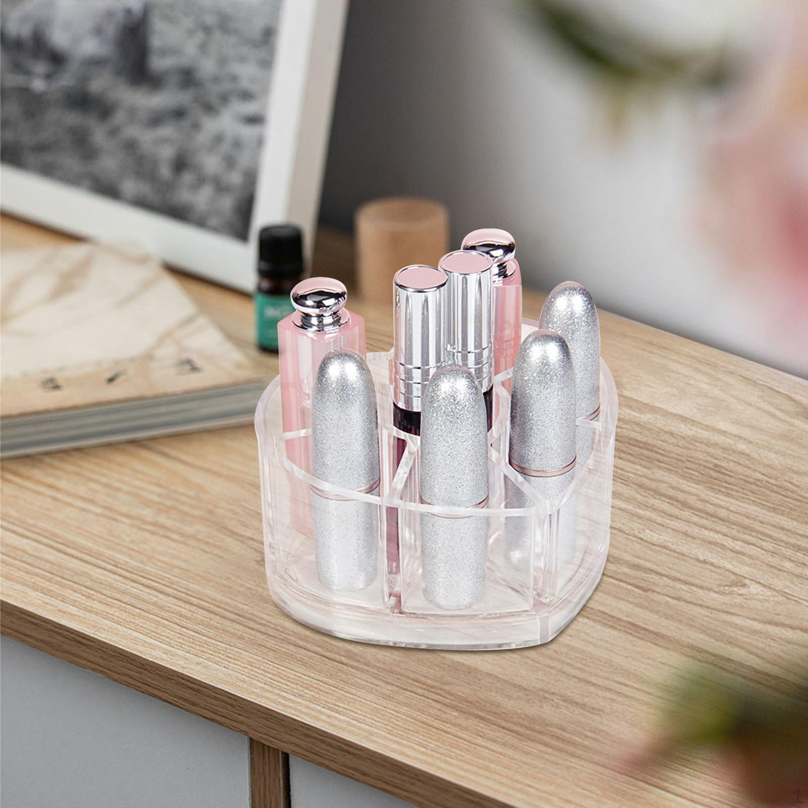 

Lipstick Organizer Holder Desktop Clear Cosmetics Case Display for Brushes Room