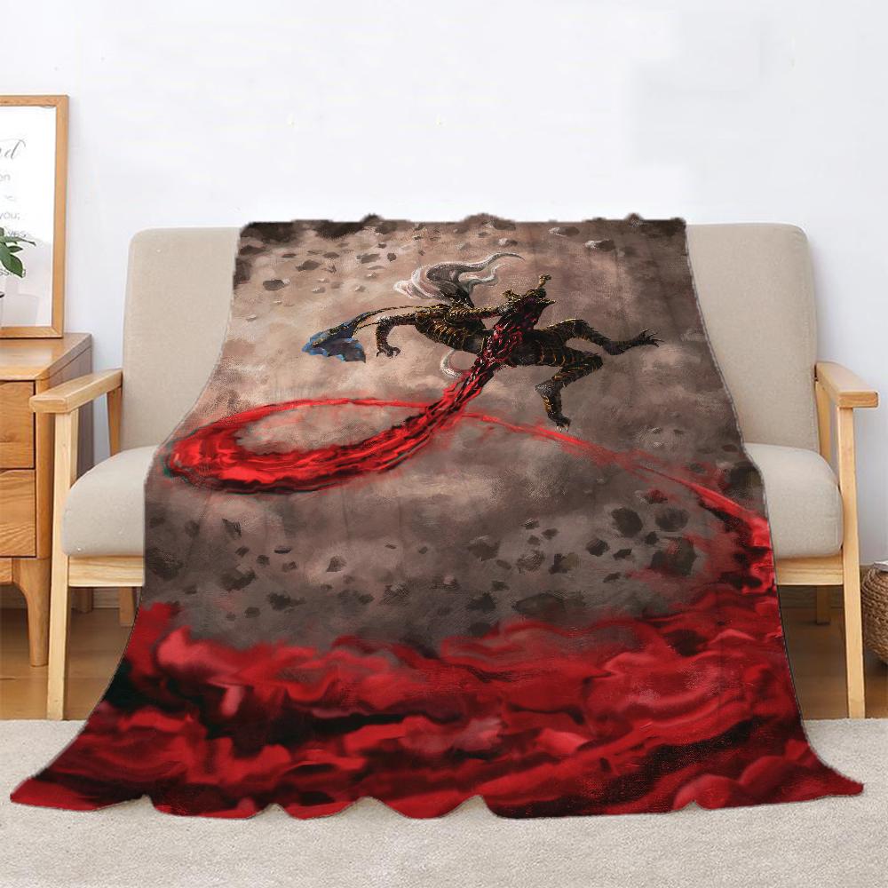 Elden Ringart Boho Blanket King Size Fluffy Soft Blankets for Adults Home Interior Bed Throw Luxury Bedding Beach Towel Knee Nap