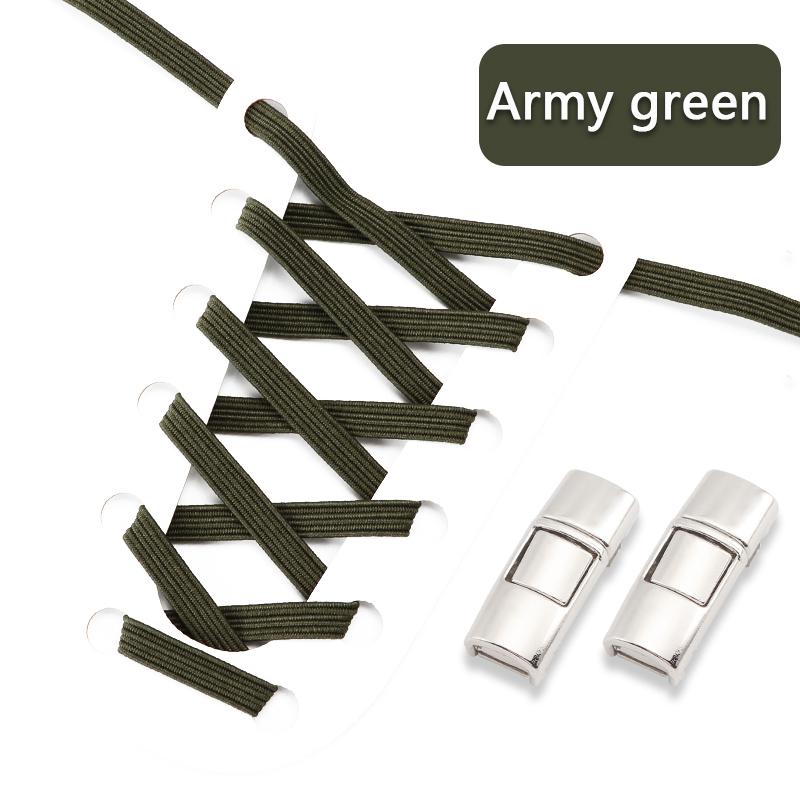 No Tie Shoe Laces For Sneakers Elastic Shoelaces Metal Press Lock Men and Women Lazy Shoes Lace Rubber Band Shoestring 1 Pair