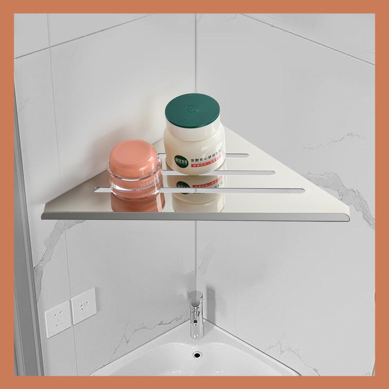 Trojúhelníková nerezová koupelnová nástěnná police