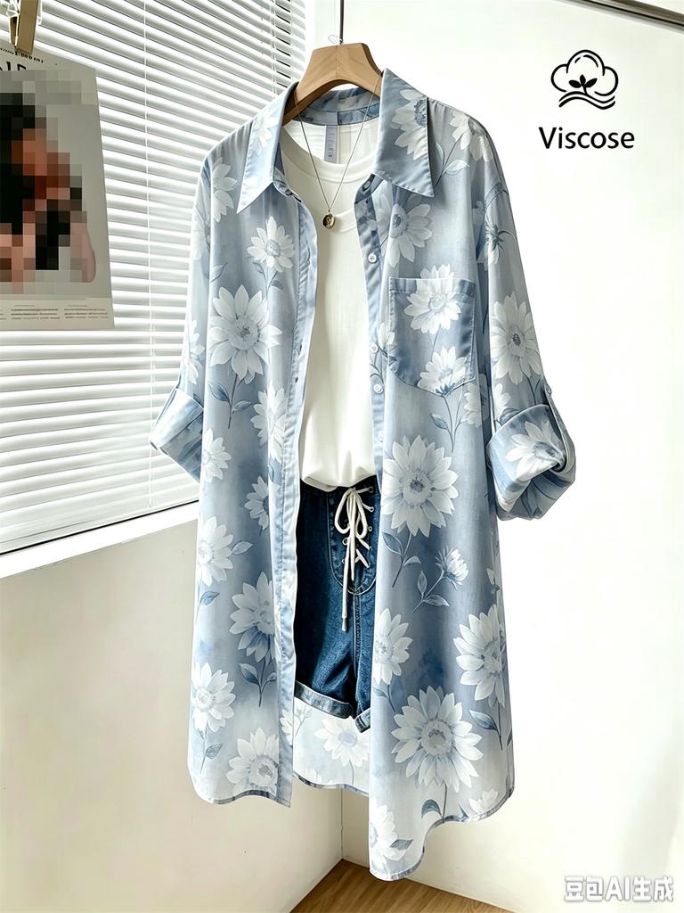 Damen Vintage Paisley Print Revers Hemdkleid Knopf Locker Boho Lässig Strandurlaub