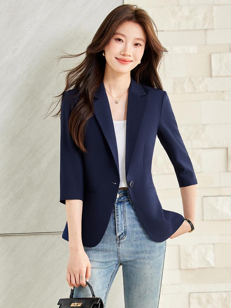 Damen Mittellange Professionelle Lässige Anzugjacke - Frühling bis Herbst Mode
