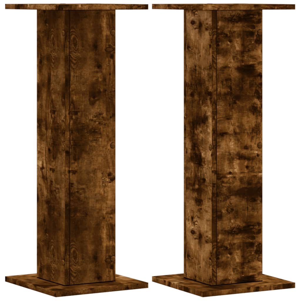 Stojan na rostliny 2 ks Kouřový dub 30 x 30 x 80 cm Materiál na bázi dřeva