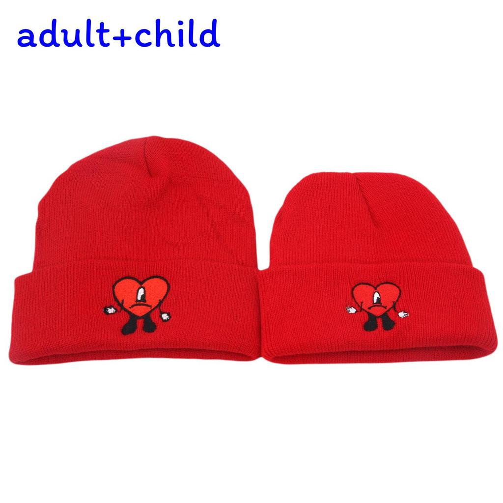 Bad Bunny Winter Knit Cap For Children And Adults Windproof Insulated Beanie With Round Crown