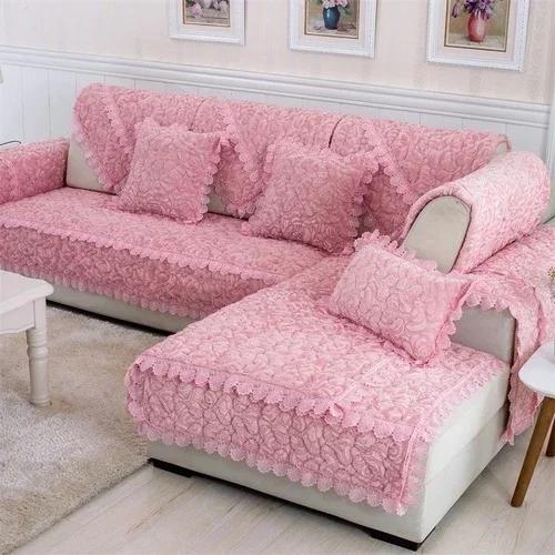 Einfarbig Plüsch Sofamatte Maschinenwaschbar Rutschfest Spitze Kante Sofahandtuch Staubdicht Volles Sofa Couchbezug