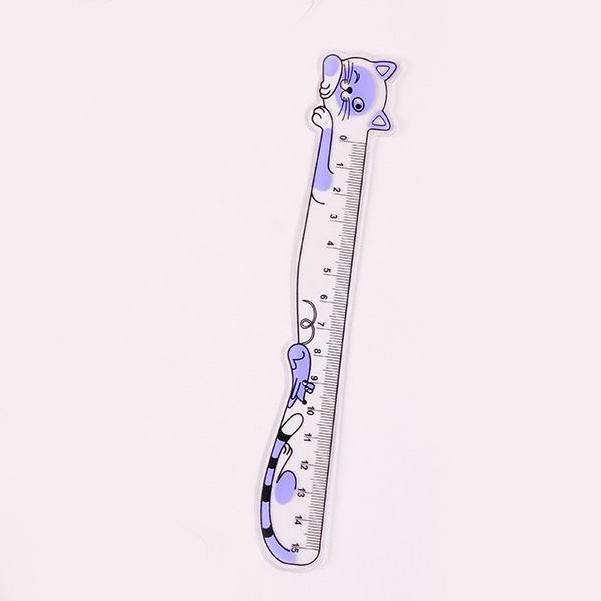 Cat Ruler Kawaii Accessories School Supplies Drawing Tool Papeleria Transparent 15cm Regla Cute Japan Stationery Straightedge