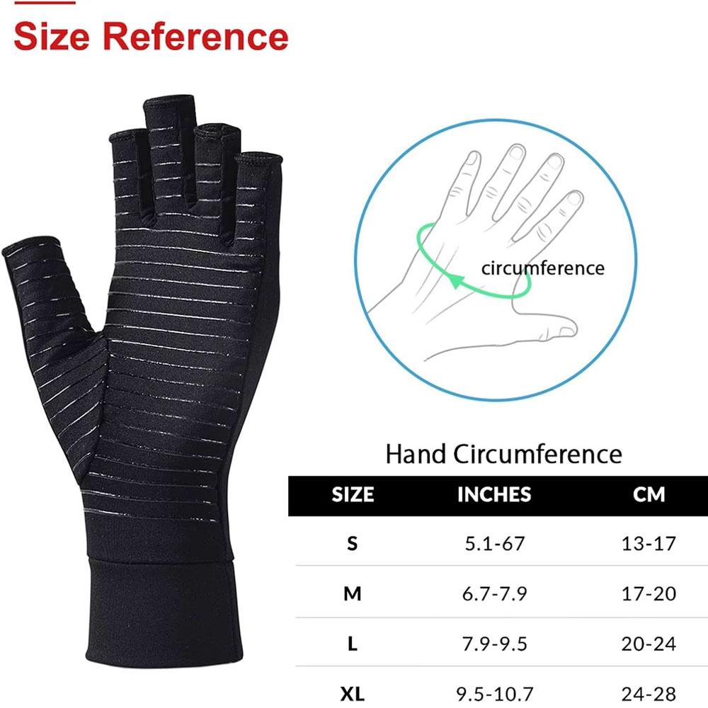1 Pair Copper Arthritis Compression Gloves for Women Men, Hand Pain Swelling and Carpal Relieve Full Finger Gloves for Tablets