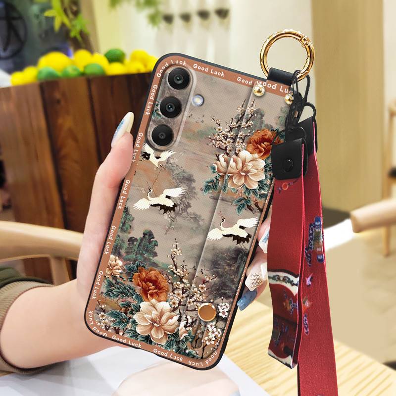 Soft Case Protective Phone Case For Samsung Galaxy A16 5G/SM-166P/E Kickstand Ring Silicone Phone Holder Durable Lanyard