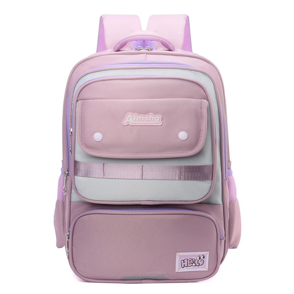School bag color matching backpack primary school students large capacity fifth and sixth grades fashion lightweight versatile backpack