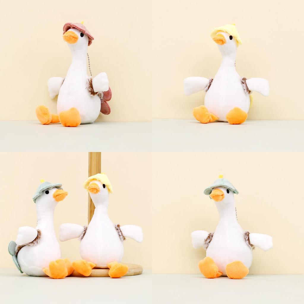Cute White Goose Plush Toy Keychain Cartoon Duck Doll Backpack Accessory