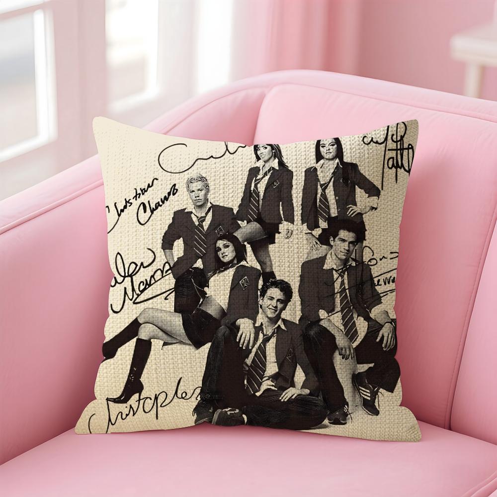 Band R-Rbd R-Rebelde Pillow Case Natural Linen Organic Fabric Double-Sided Printing Sofa Home Decor Gift Cushion Cover