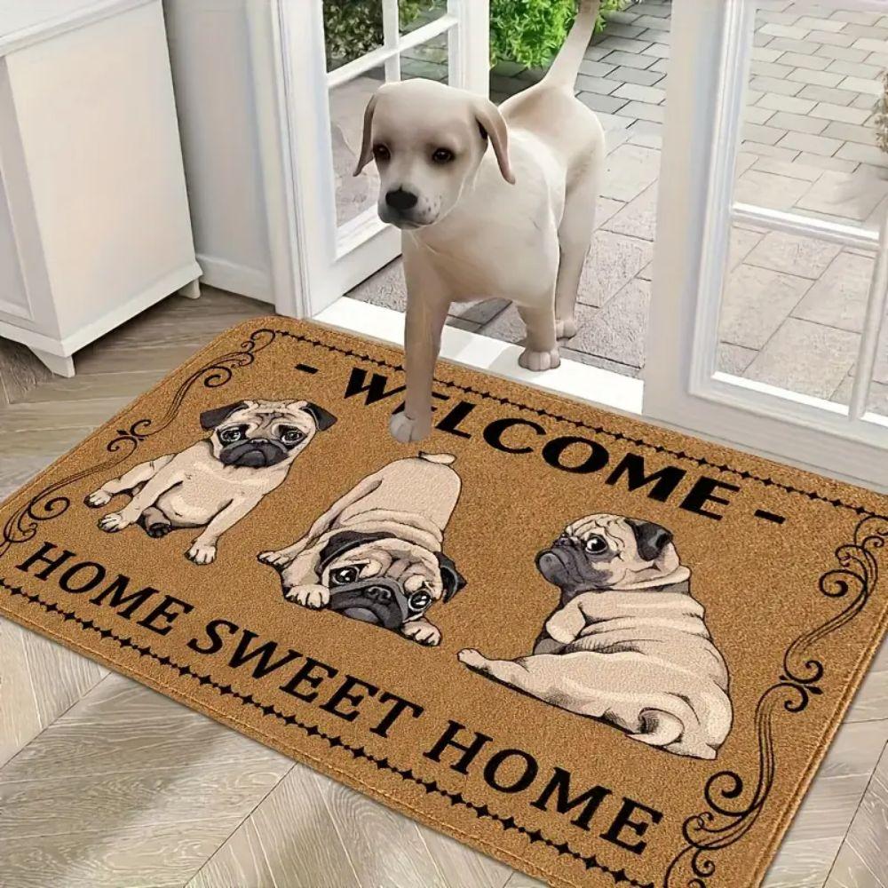 VIKAMA Cute Pomeranian Dog Mat - Soft and Slip-resistant Floor Mat for Bedroom, Kitchen Entrance, Carpet for Home Decoration