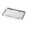 Stainless Steel Baking Tray with Cooling Rack Deep Pan Oil‑Draining Grid for Fried Food Baking Roasting Kitchen Serving Tray Set