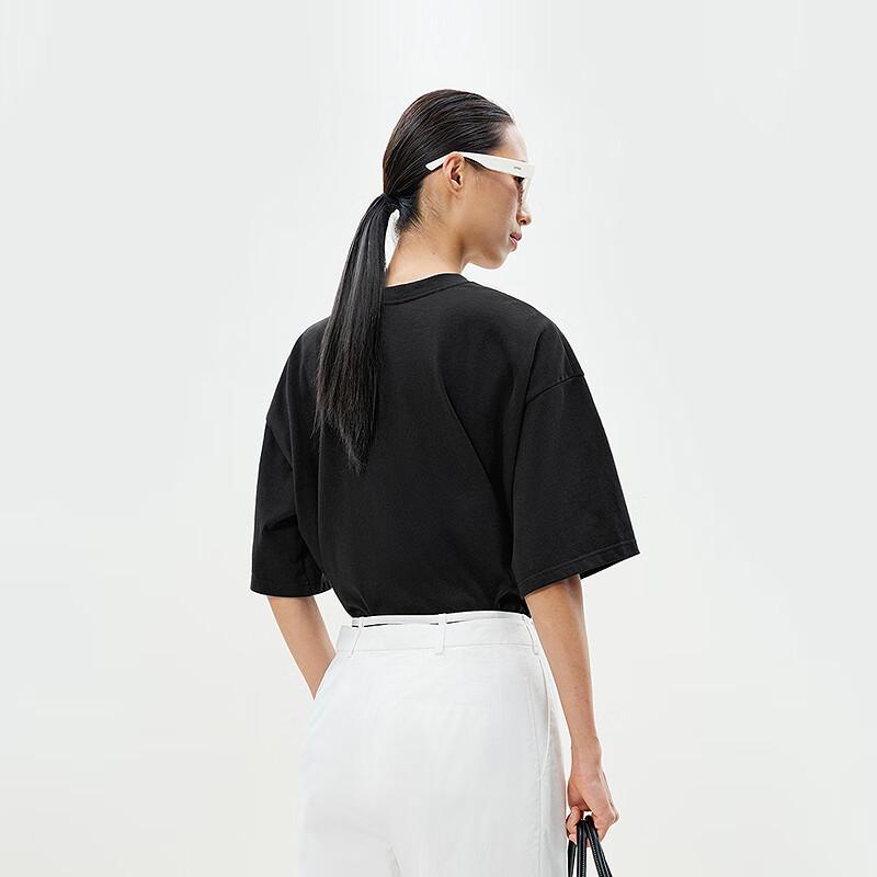 LESS 2025 Summer New Style Round Neck Mid-Sleeve T-Shirt