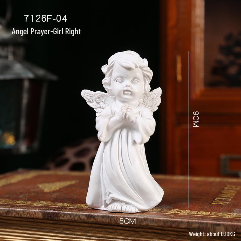 Europäische Retro Engel Figur - Kleine Mädchen Gipsstatue für Kirche Hochzeiten & Fotografie Dekor