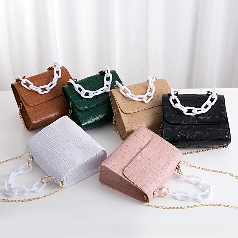 

Crocodile Pattern Small Square Bag Small Bag Thick Chain Handbag Women