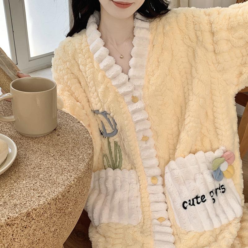 Camisón de terciopelo Coral para mujer, camisón largo de invierno de talla grande, bata de franela, pijama, abrigo