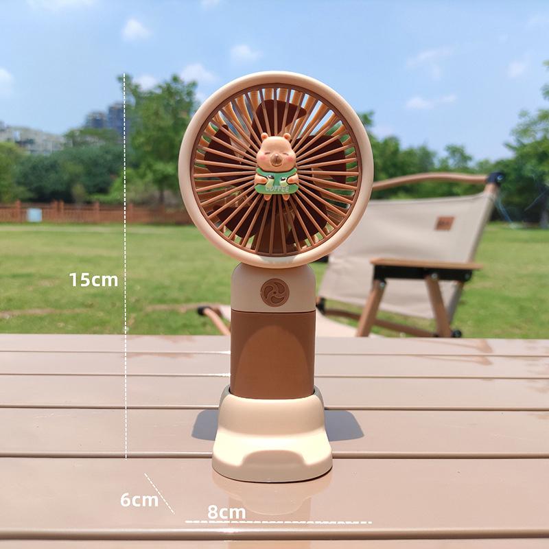 Cute Cartoon Capybara Portable Mini Pocket Cooling Fan  Detachable Dock Handheld Fan Outdoor Usb Charging Small Fan Gifts