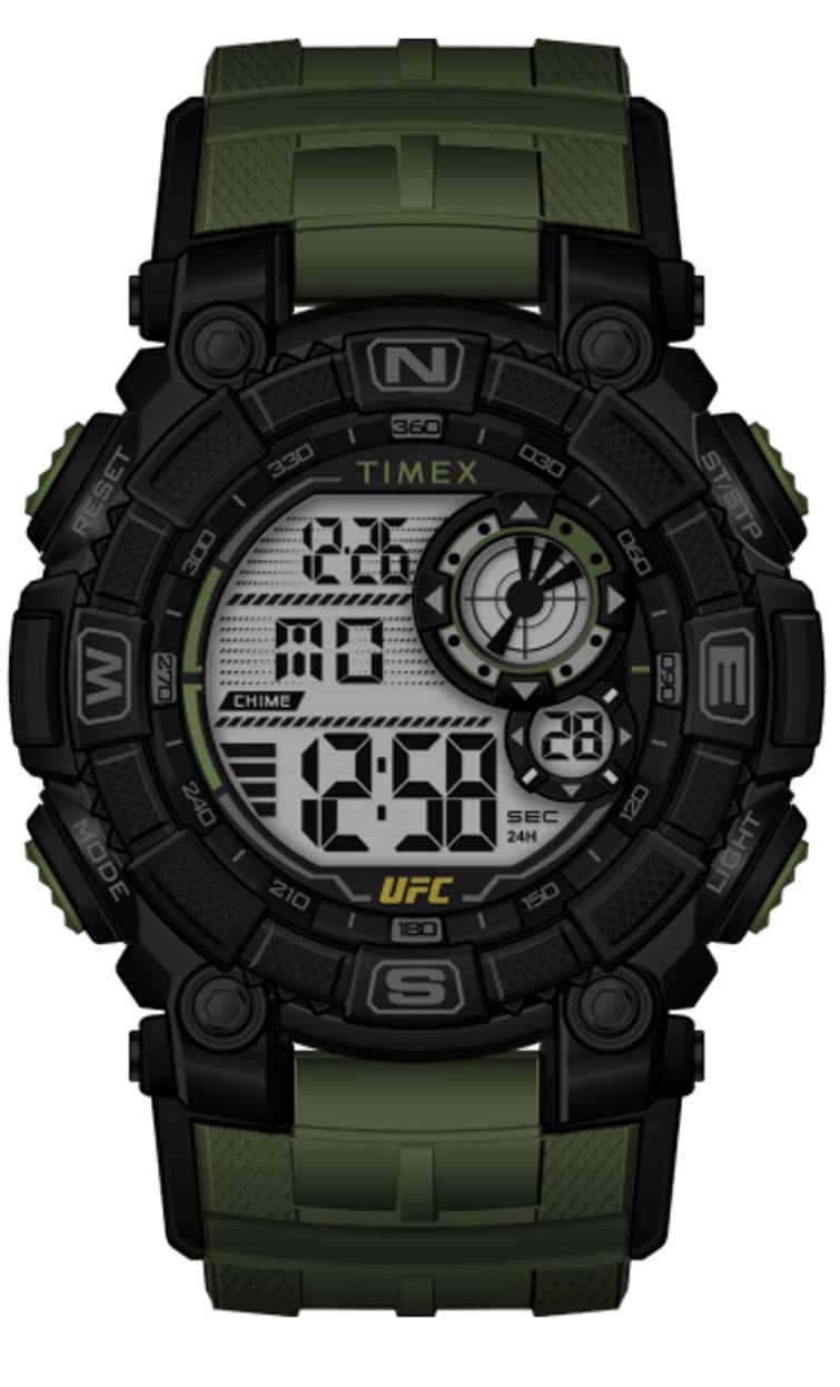 

Часы Timex UFC Men s Redemption 50 мм, зеленые/цифровые/черные. , хронограф.