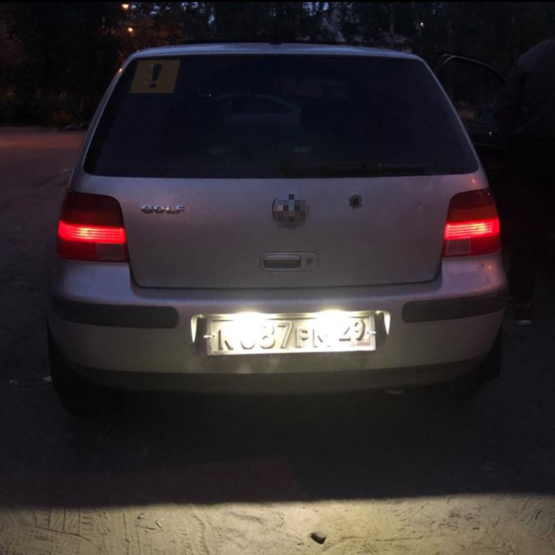 For VW GTi Golf 4 5 6 7 MK4 MK5 MK6 MK7 Passat B7 CC EOS Scirocco Beetle 2PCS LED Number License Plate Lights With Canbus