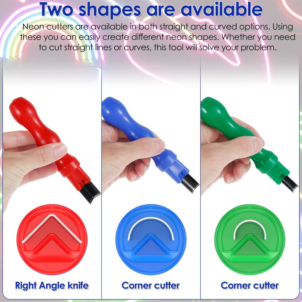 3/2Pcs Neon Light Cutter High Speed Steel Neon Strip Trimming Hand Tool Portable Neon Light Cutting Tool with Comfortable Handle