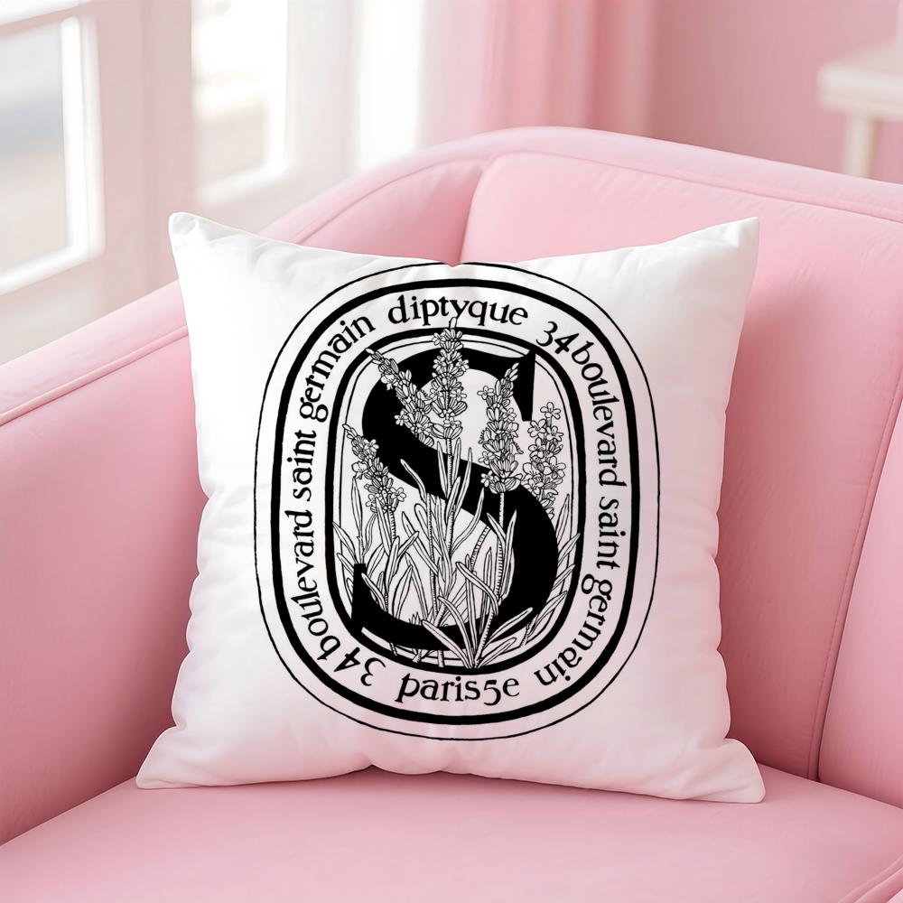 Luxury D-Diptyque Cushion Cover Home & Car Multi-Scene Pillow Cover - Reversible, Soft & Durable for Daily Use