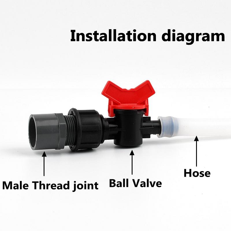 Hose Ball Valves 1/2" 3/4" Thread To 13 16mm Barbs Connectors Garden Agriculture Micro Irrigation Water Pipe Switch Controller