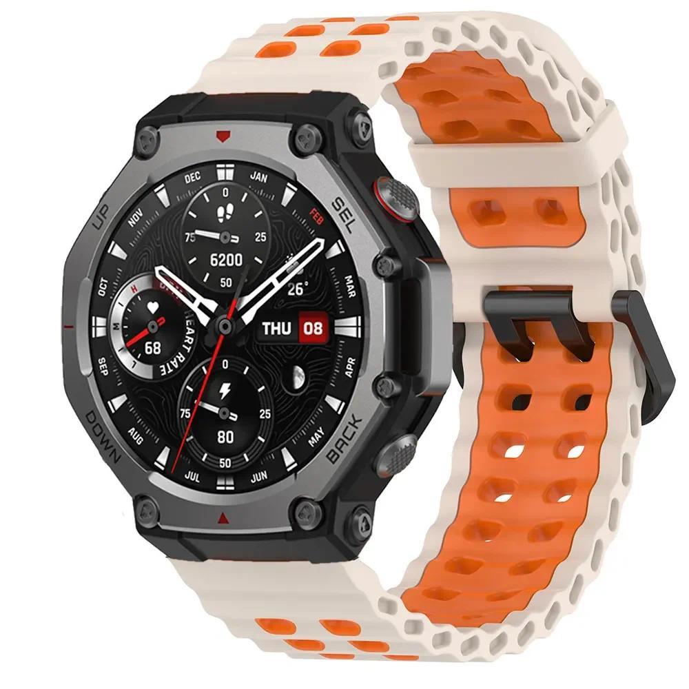 Breathable Silicone Band For Huami Amazfit T-Rex 3 2 1 T-Rex 3Pro 44mm 48mm T-Rex Ultra Colorful Strap Sport Watchband Belt